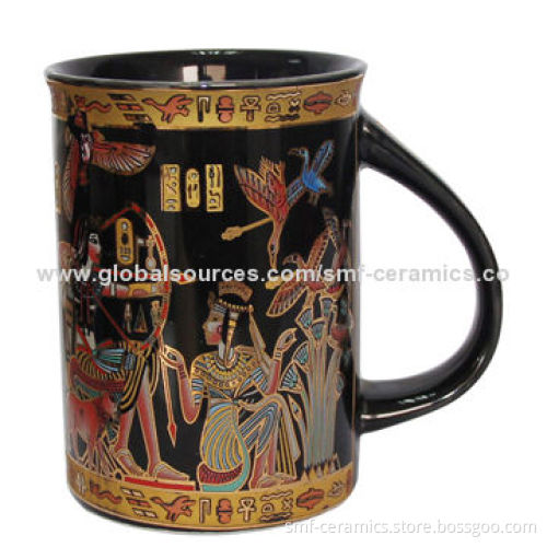 9oz Ceramic Mugs, Golden Decal Design, Suitable for Tea or Coffee, Tourist GiftNew